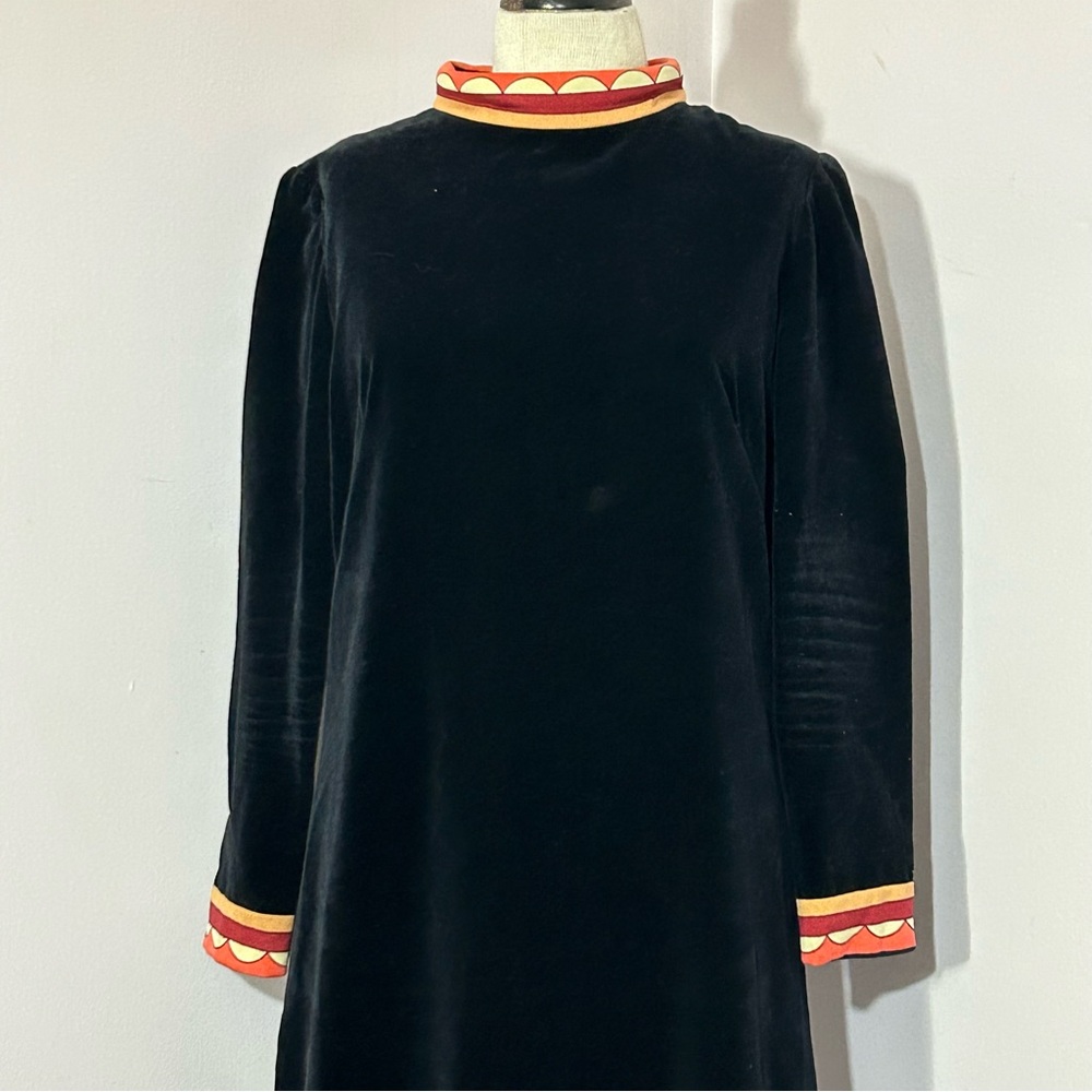 60s 70s Vintage Paganne Gene Berk Velvet Maxi - Picture 5 of 12